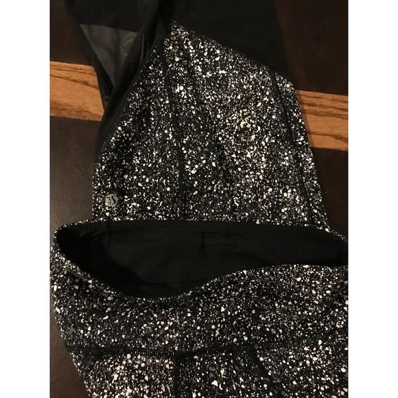 Lululemon Pace Rival Crop (Marathon) Splatter White Black / Black - Size 4 - Picture 3 of 11